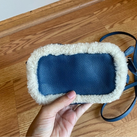 COACH- Slate Leather And Shearling Crossbody Bag 64706 EUC - Picture 6 of 11